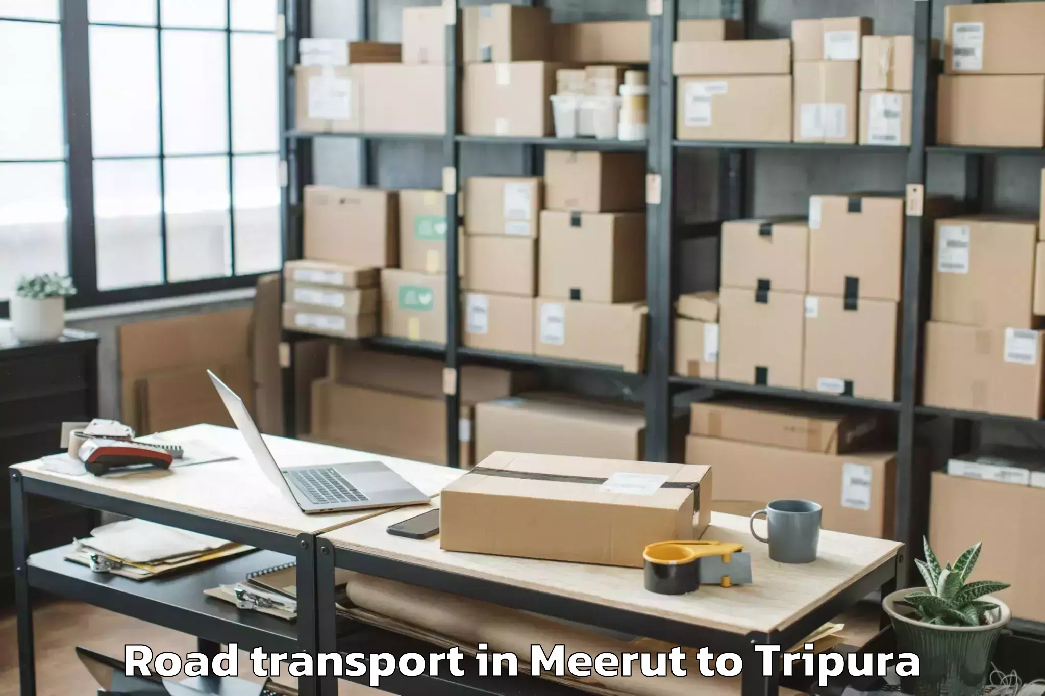 Get Meerut to Khowai Road Transport